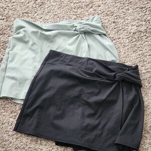 All In Motion Black and Light Green Skorts Medium